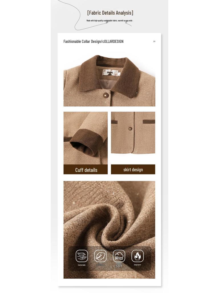 Women's Spring Woolen Lapel Coat - Stylish Thin Cardigan for Mothers