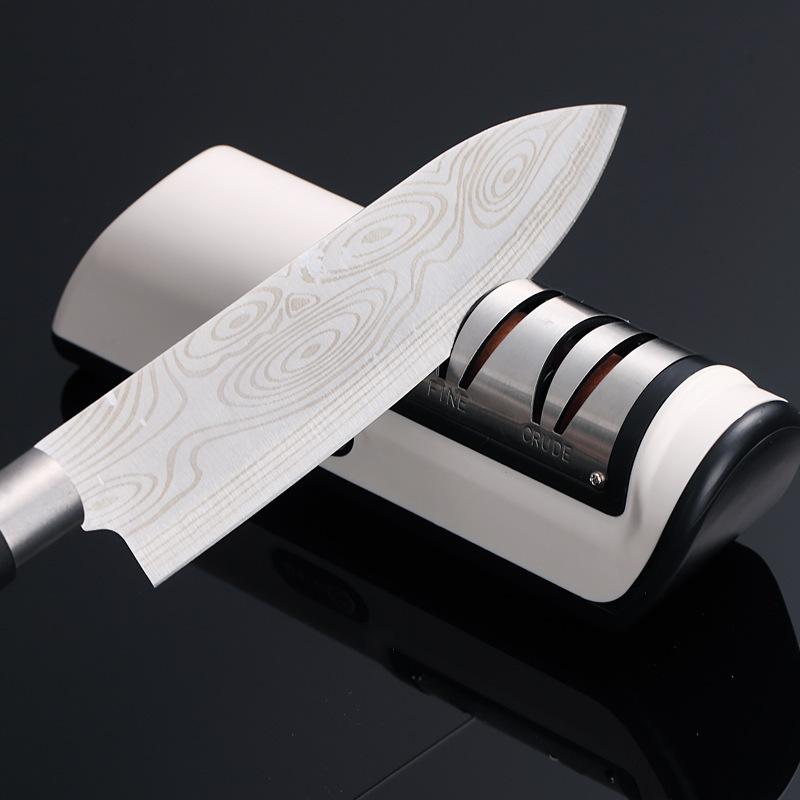 Electric Knife Sharpener Multifunctional Automatic Professional Small Knife Sharpener Kitchen Quick Sharpening Non-slip Tools