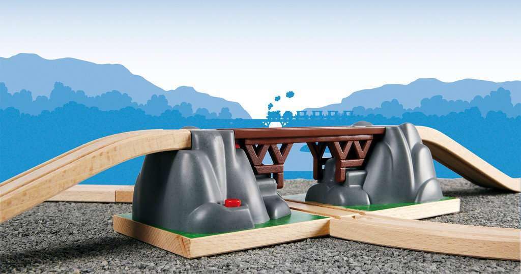 BRIO Drop Bridge 33391, for ages 3 and up. [Toy, Wooden Toy, Wooden Rail, Scenery Parts, Gift (Birthday/Christmas)]