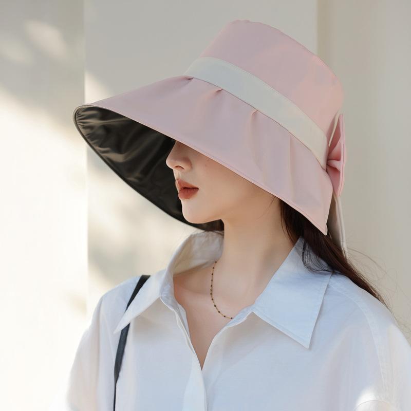 

Spring and summer new hat women s UV protection sun hat summer bow bucket hat sun protection sun hat Average size