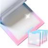 200pcs Glitter Sticky Notes, Transparent Sticky Notes with Pink Blue Iridescent Edge, Cute Self-Adhesive Memo Pads for Office, School & Home
