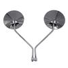 Silver Long Stem Round Motorcycle Mirror Universal for Motorbike