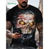 Vintage Skull Men Graphic T-Shirt Summer Street Men's Tops Fashion Round Neck Men Short Sleeve Tee New Oversized Men's Clothing