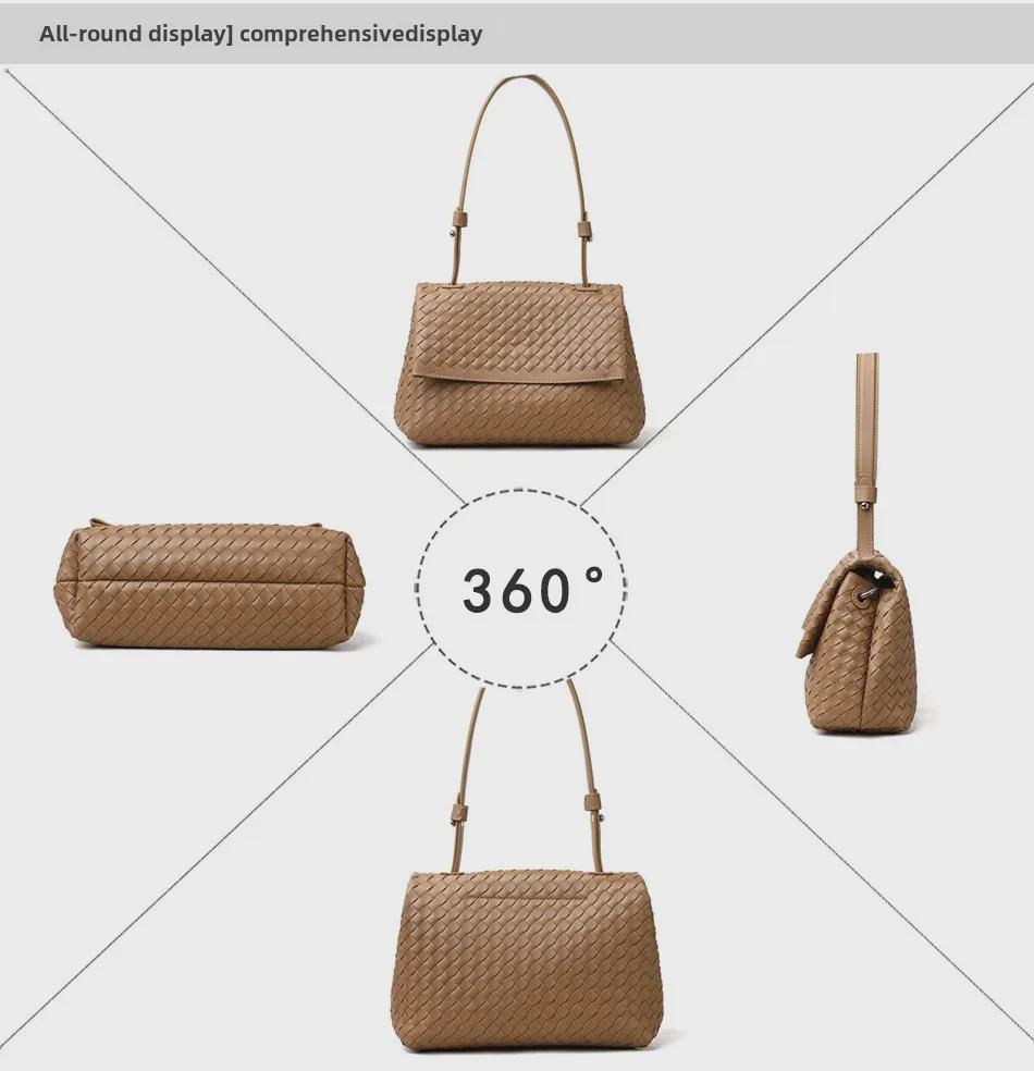 Elegante handgewebte Damen-Schultertasche - Luxuriöses Herbst/Winter-Modeaccessoire