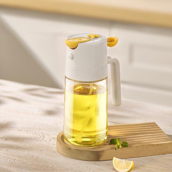 Glass Oil Sprayer Bottle for Kitchen 2-in-1 Spray & Pour Oil Dispenser Non-Drip Nozzle Atomizing Oil Sprayer with Anti-Clog Filter