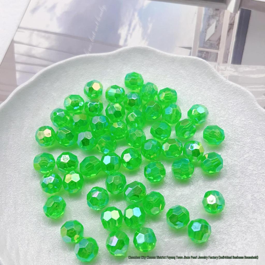 Acrylic AB Color Crystal Beads: Straight Hole Transparent Beads for DIY Phone Chains, Necklaces, and Decorations.