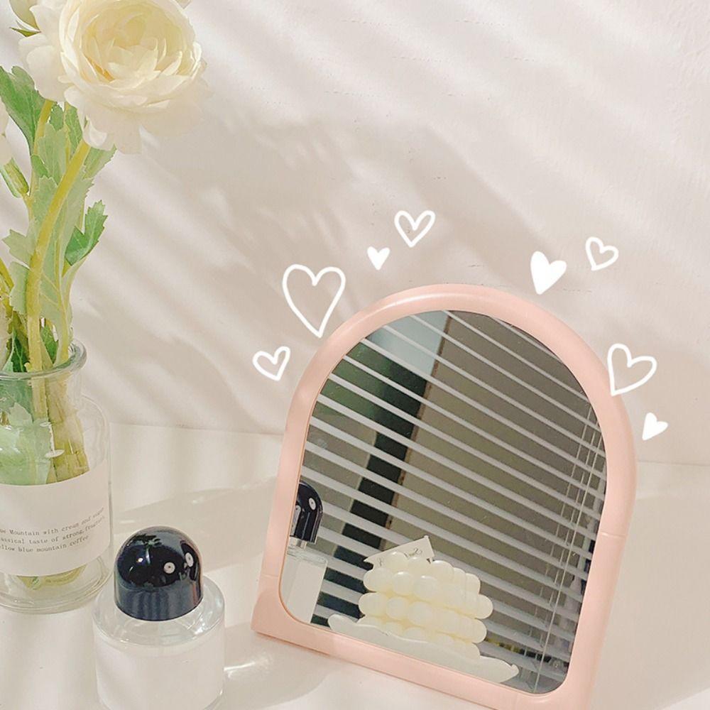 Arch Shaped Vanity Mirror Elegant Desktop Stand Mirror Personalized Dressing Mirror  Home Use