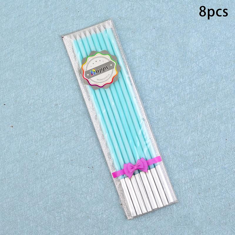 

Разноцветные свечи-пламя 8 шт./уп. Свадебная вечеринка, день рождения, украшение для торта, товары для вечеринки для синий