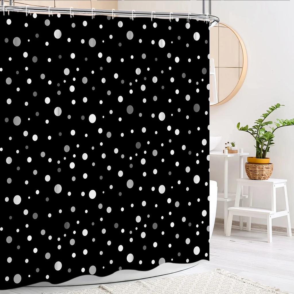 Simple Geometric Shower Curtain Modern Creative Circle Dot Colorful Nordic Bohemian Polyester Fabric Bathroom Decor Curtain Se