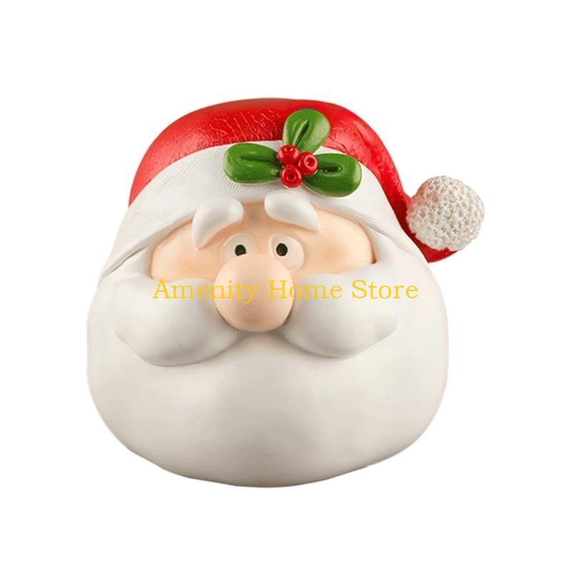 

F26C Christmas Resin Elk Santa Snowman Ornaments Christmas Decoration for Home Garden Figurines Miniature 2026 New Year Gift