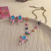 Evil Eye Necklace Evil Eye Ear Pins Sweet and Fashionable Alloy Accessories Evil Eye Jewelry for Party Wedding Daily