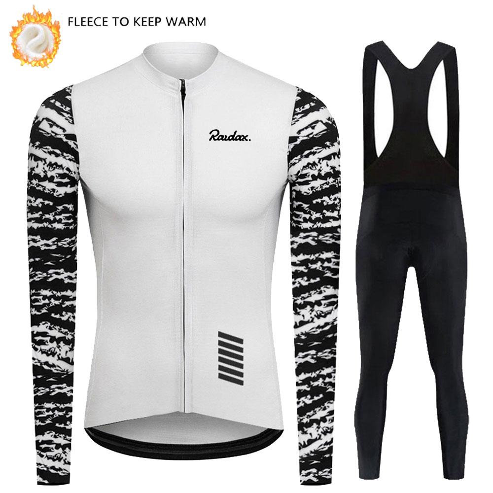 Winter Thermal Fleece Man's Long Sleeves Warm Cycling Jersey Set Windproof Warm MTB Road Bike Sportswear 2026 Winter Fleece Warm Cycling Suit Set