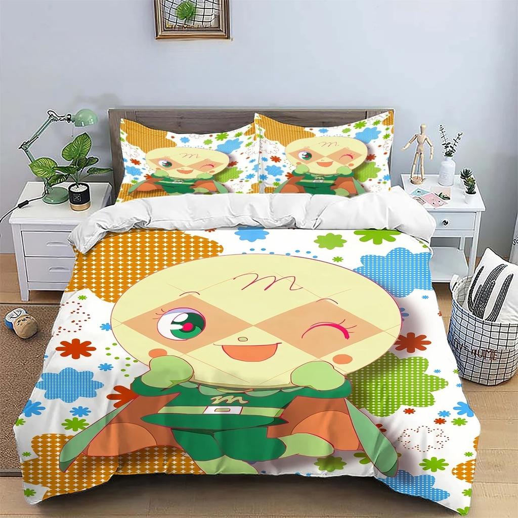 Anpanman Squad Bedding Set Double Twin Full Queen King Kids Bedclothes Duvet Cover Pillowcase Decoration Christmas Gifts