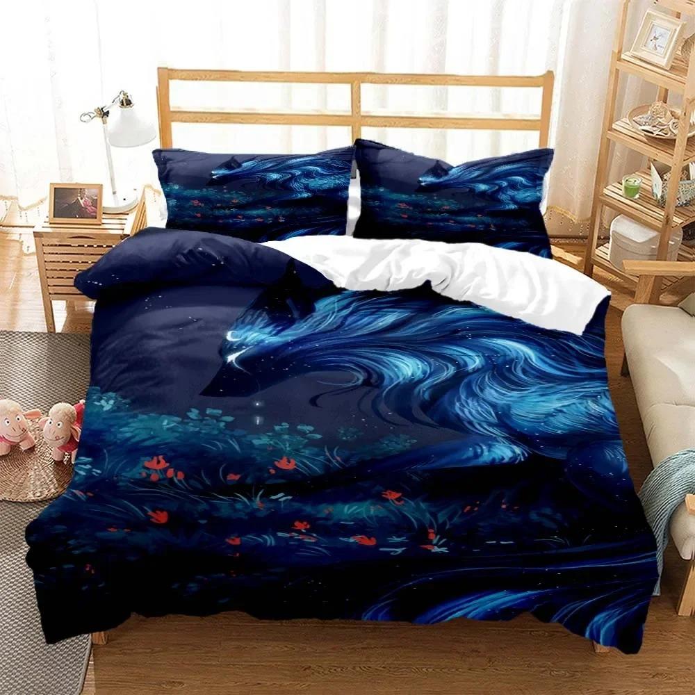 Wolf Digital Print Polyester Bedding Sets Child Kids Covers Boys Bed Linen Set For Teens Bedding Set Bed Comforter Set