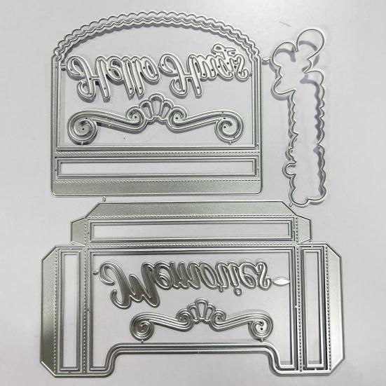 קופסת קרטון מתכת חיתוך מת DIY Scrapbook נייר כרטיסי יצירה סטנסיל תבנית