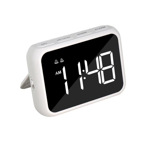 

Digital Alarm Clock with Stand Large LED Display Rechargeable Volume Adjustable Electric Clock Portable Travel Cordless Home Bedroom Desk Clock белый