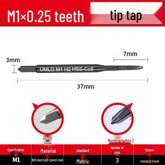 Cobalt Nitride Spiral Tap for Stainless Steel (Drill Bit: M4, M5, M6, M8, M10)