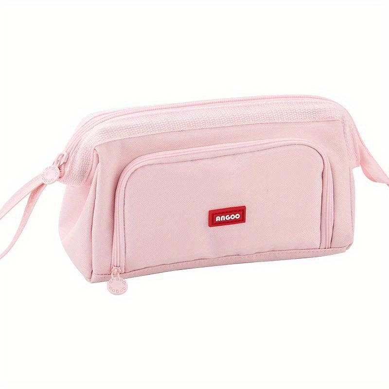 Angoo Cute Penal Case Spesial Macaron Farge Sidevindu Lerret Stor blyantpose Penneboks Oppbevaringsveske Student Skole skrivesaker