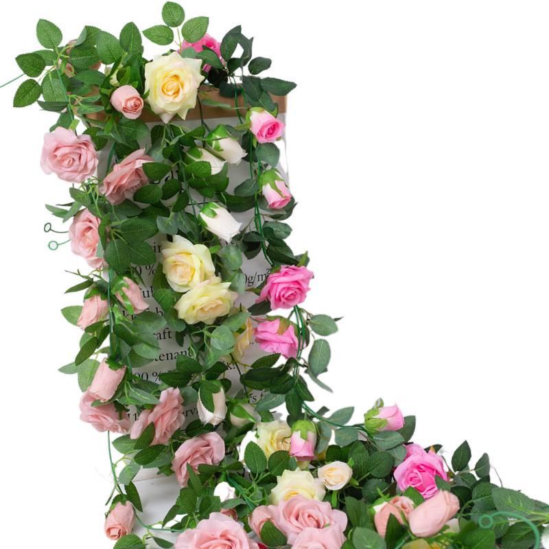 Artificial Rattan Rose Vine for Ceiling & Wall Decor - Wedding & Pipe Covering