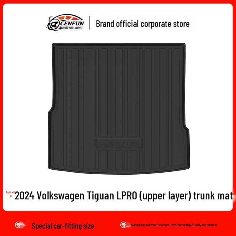 Volkswagen Tiguan L/PRO 2024 TPE Floor & Trunk Mats, Carbon Fiber Backrest Pad, Galaxy Carpet