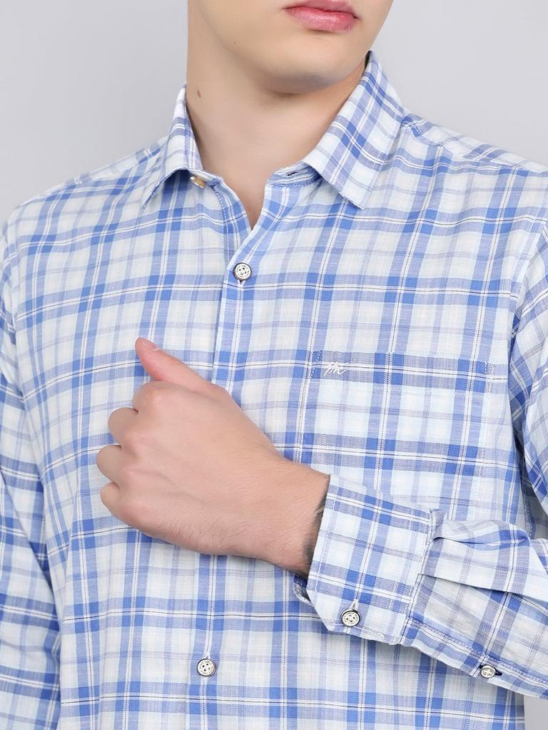 Monte Carlo Men Regular Fit Sky Shirt