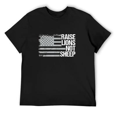 Zieh Löwen auf, keine Schafe T-Shirt Personalisiertes T-Shirt Luxus Designer Sommeroberteil Niedliche Oberteile Herren Grafik T-Shirts