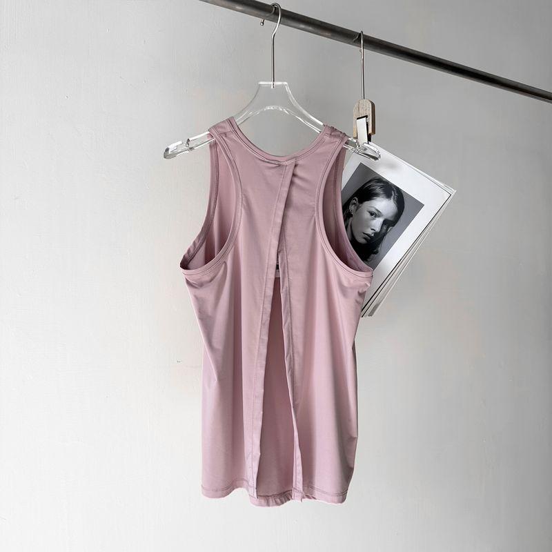 

Quick-Drying Breathable Sleeveless Sports Vest Split Strap Beauty Back Outdoor Running Training Workout Top Yoga Blouse Pink Size S (within recommended 45.00 kg-50.00 kg)