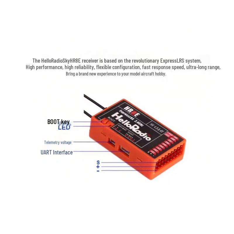 

HelloRadio HR8E ELRS 2.4G PWM Receiver