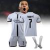 Kid Unisex Adult Football Jersey Mbappe Number 7 Sport Uniforms Set Boys Girls