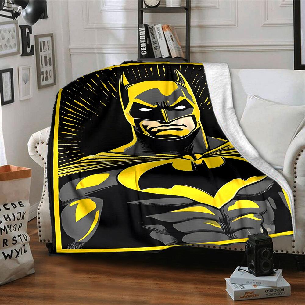 1pc Batman, Superhero Blanket Lightweight Flannel Throw For Sofa, Bed, Travel, Livingroom, Office, Couch, Chair, And Bed