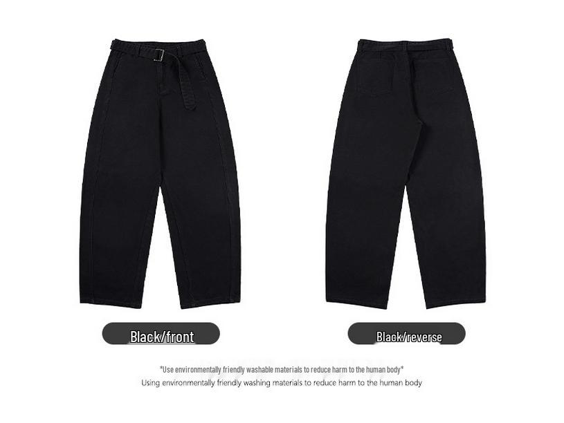 LKTM Unisex Wide-Leg Pure Cotton Stone Wash Casual Pants