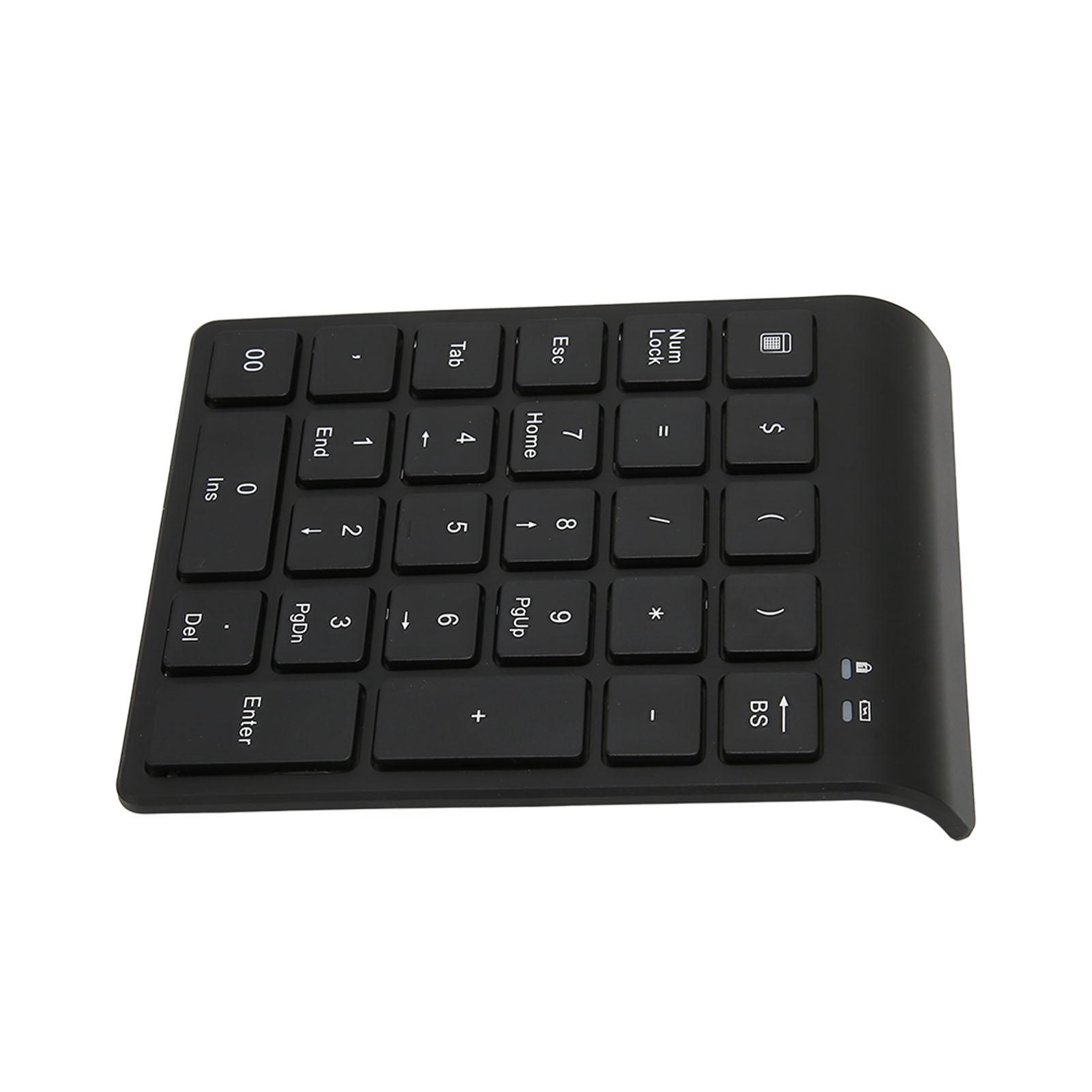 

Wireless Numeric Keypad Bluetooth 27 Key Black Fast Data Transfer Gaming Keypad Support Shortcut Keys for Laptop Tablet