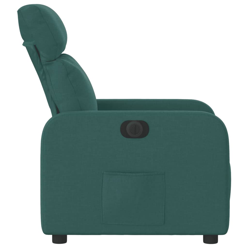 Electric Recliner Chair Dark Green Fabric