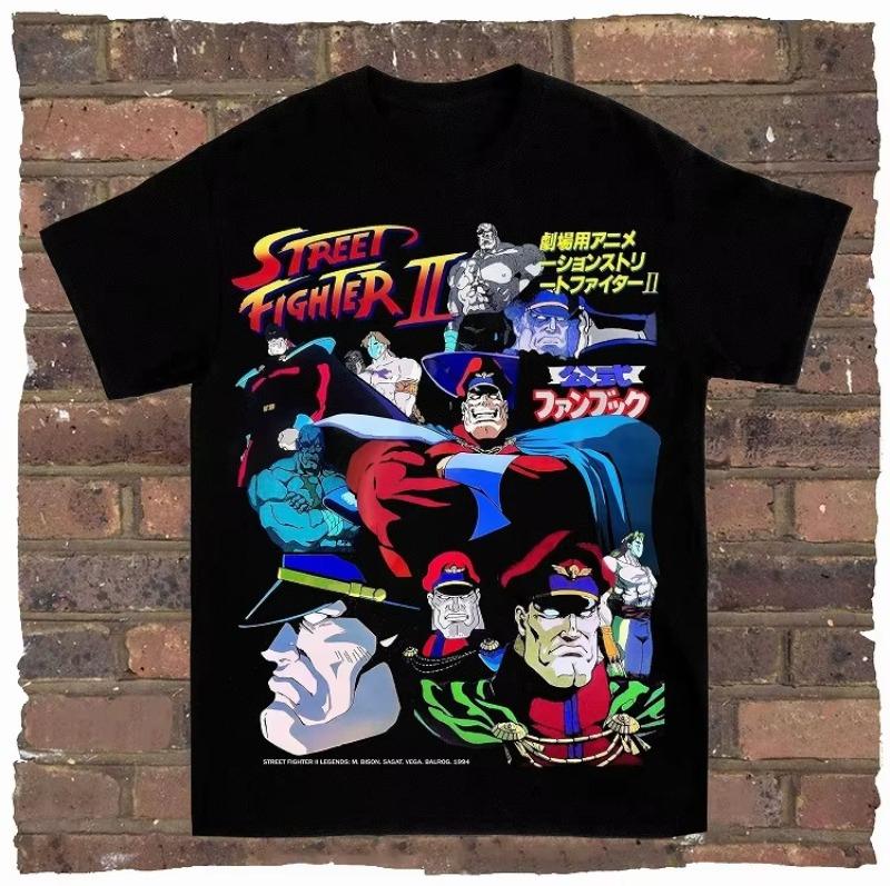 Game Spring Street Fighter Rock and Rap Loose High Street Highquality Mens Tshirts Womens Tshirts Couple Styles