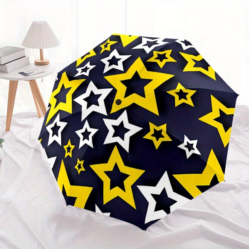 1pc Stars Night Automatic Open/close, All-Season Portable Folding Umbrella, Travel, Everyday, Formal Events - Compact Luxury Parasol, Outdoor Accessor