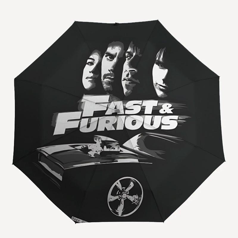 

1pc Fast Furious Automatic Open/close Umbrella, Heavy-Duty Iron Frame, Folding Portable Design, Travel, Everyday Use199