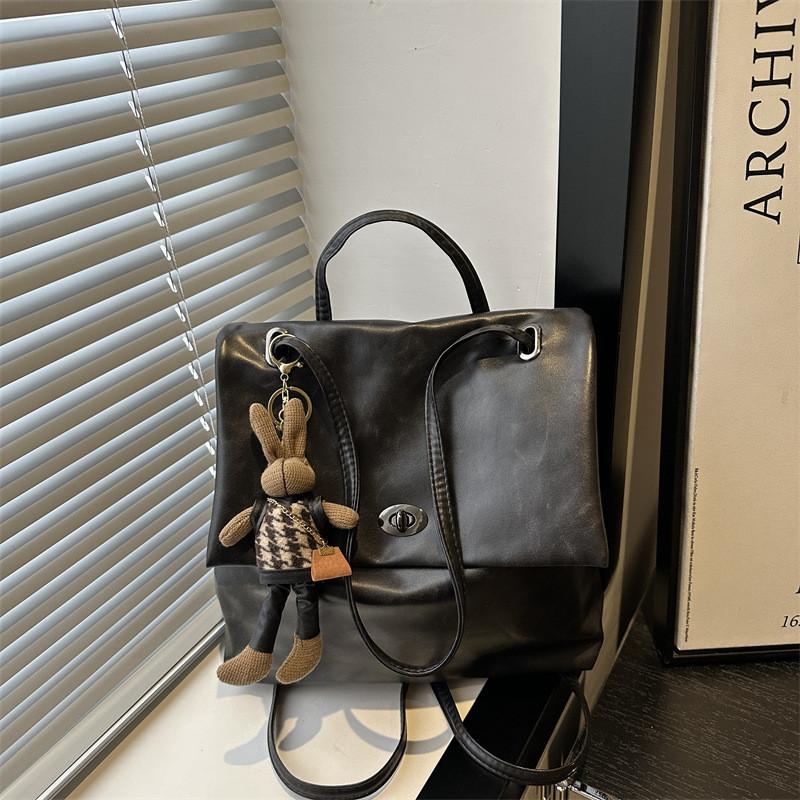 Pu Material Womens Retro Casual Backpack With Durable Wearresistant Design For Daily Use