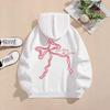 2025 European American New Style Bow Hoodie - Loose Casual Pullover with Long Sleeves for Autumn & Winter