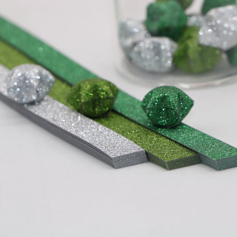 Glitter Origami Wishing Stars: Handmade Five-Pointed Colored Paper for Star Folding with Optional Colors
