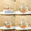 Luxury Transparent Round Fish Tank Portable Small Plastic Fish Bowl Desktop Aquarium Bowl Light for Home Office Decoration