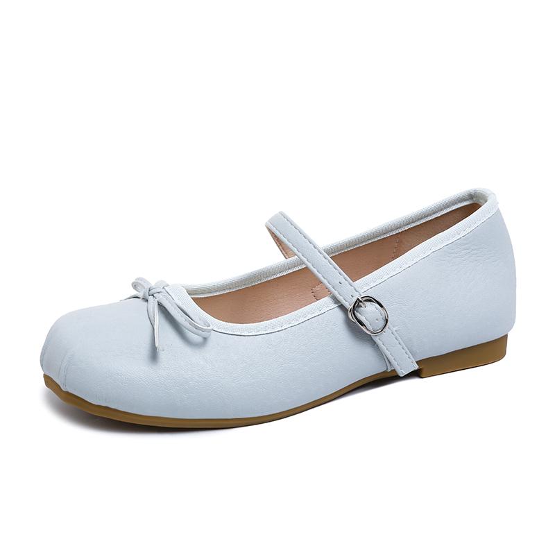 Fashion A new style of French flat-bottomed bow shallow-mouthed single shoes for women, paired with a skirt and a one-strap Marizanne