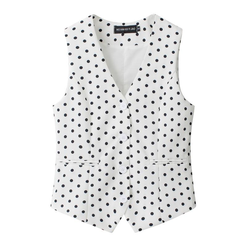 2025 Spring Elegant Collarless Single-Breasted Polyester Cardigan Vest with Pockets for Women - Commuter Style