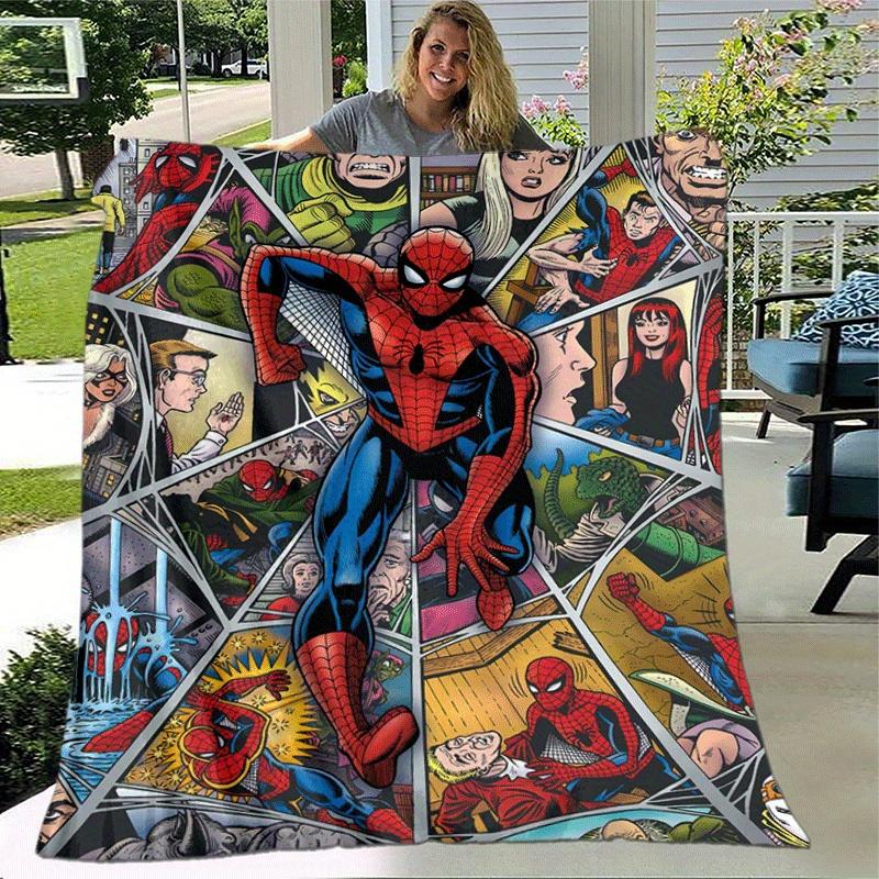 1pc Spider-Man Printing Blanket - Soft, All-Season Throw for Office Blanket, | Personalized Gift with Adorable Cartoon Design