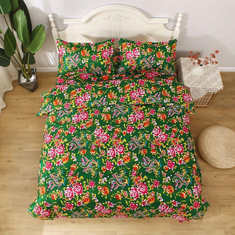 

Классический маленький зеленый клетчатый комплект из четырех предметов: простыни, пододеяльник 120cm x 200cm Bed Sheets Phoenix Green