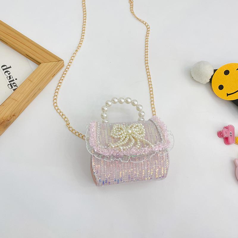 Adorable Mini Princess Handbag With Bow And Pearls Perfect For Girls Everyday Use
