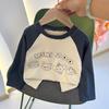 Kinder Langarm T-Shirt Buchstabenaufdruck Warmes Kinderhemd für Herbst und Winter