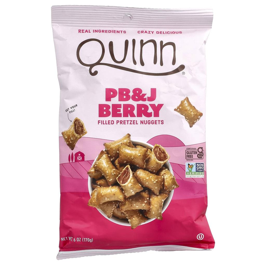 Quinn Snacks, Field Pretzel Nuggets, PB&J Berry, 6 oz (170 g)
