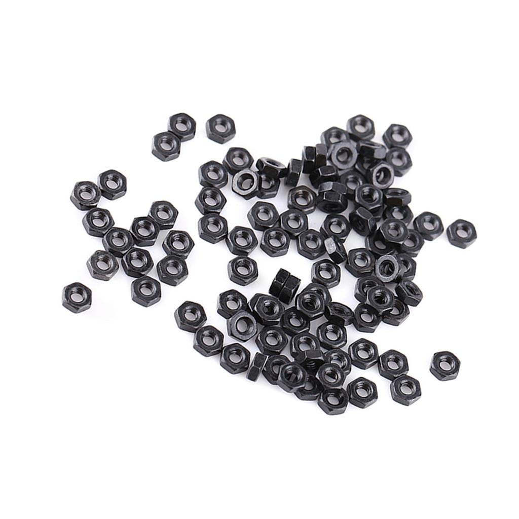 100pcs Carbon Steel Hex Hexagonal Nuts Fasterner Supply (M2)