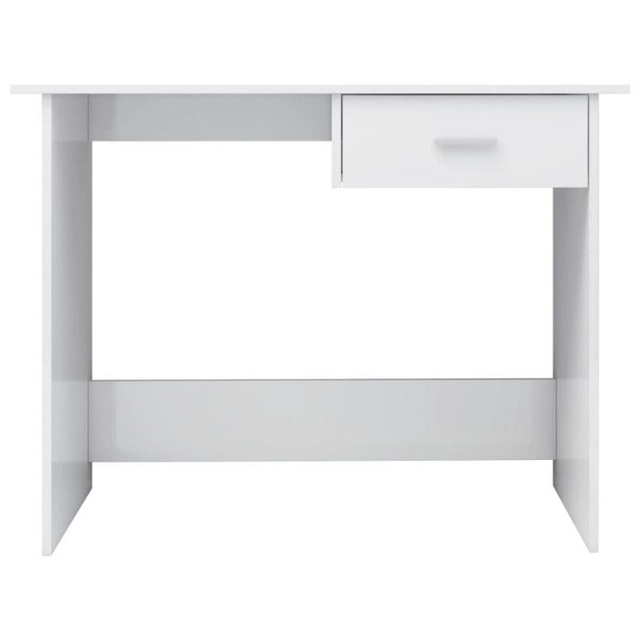 VidaXL Bureau Blanc brillant 100 x 50 x 76 cm Aggloméré