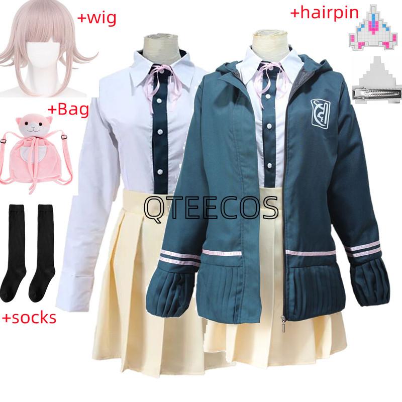Anime Nanami ChiaKi Cosplay Kostuum Lange Mouwen Jasje Korte Rok Loli Rok Middelbare Scholieren Uniform XL gray